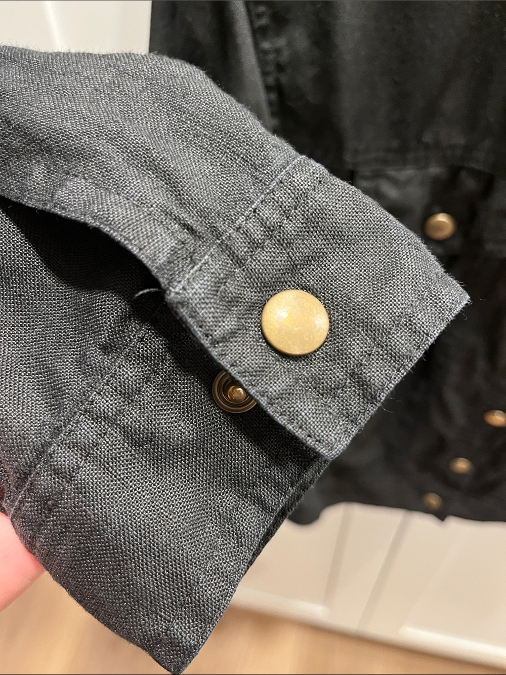 NotPerfectLinen jacket Calico cropped jacket in black - Picture 3 of 4